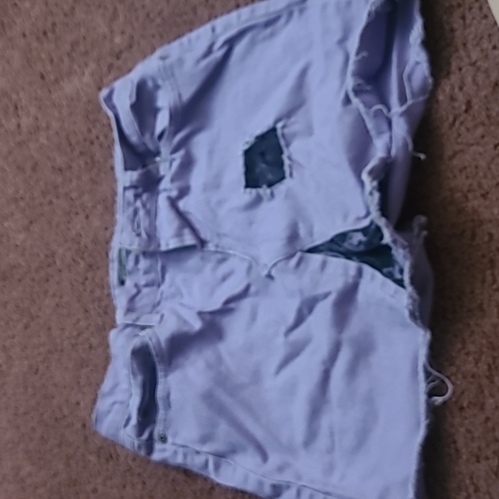 Purple jean mini skirt